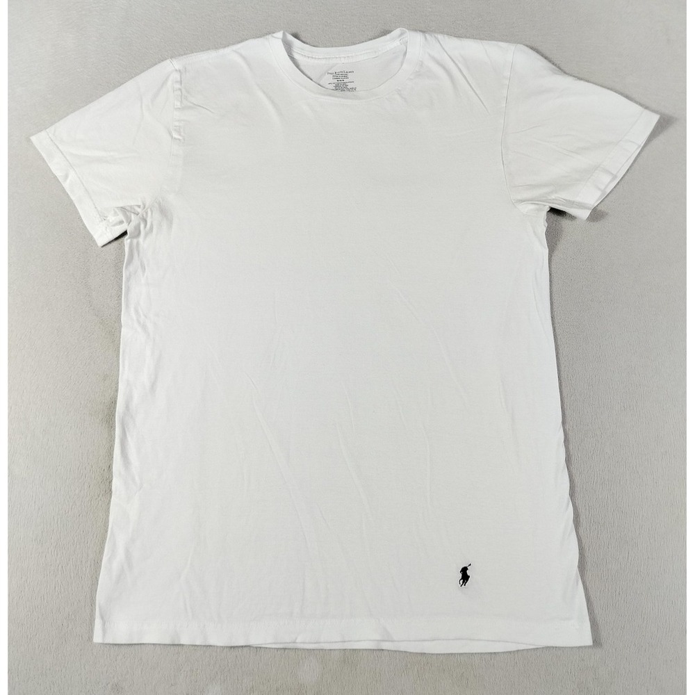 Polo Ralph Lauren Shirt Mens Medium White Classic Cotton Pony Logo Tee Tagless